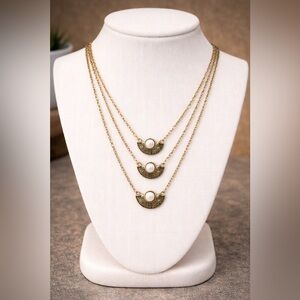 Three layer boho pearl necklace NWT